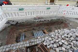Baustelle in der Hallstraße Baustelle in der Hallstraße