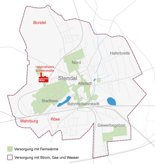 Versorgungsgebiet Fernwärme, Strom, Gas, Wasser in Stendal und den Ortsteilen Borstel, Wahrburg und Röxe_Stand vom 24.07.2023 Versorgungsgebiet Fernwärme, Strom, Gas, Wasser in Stendal und den Ortsteilen Borstel, Wahrburg und Röxe_Stand vom 24.07.2023