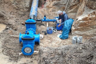 Baustellenfoto Verlegung neuer Wasserleitungen Baustellenfoto Verlegung neuer Wasserleitungen
