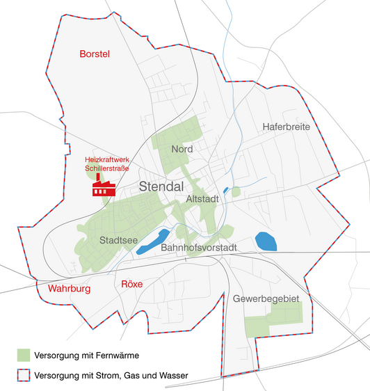 Versorgungsgebiet Fernwärme, Strom, Gas, Wasser in Stendal und den Ortsteilen Borstel, Wahrburg und Röxe_Stand vom 24.07.2023 Versorgungsgebiet Fernwärme, Strom, Gas, Wasser in Stendal und den Ortsteilen Borstel, Wahrburg und Röxe_Stand vom 24.07.2023