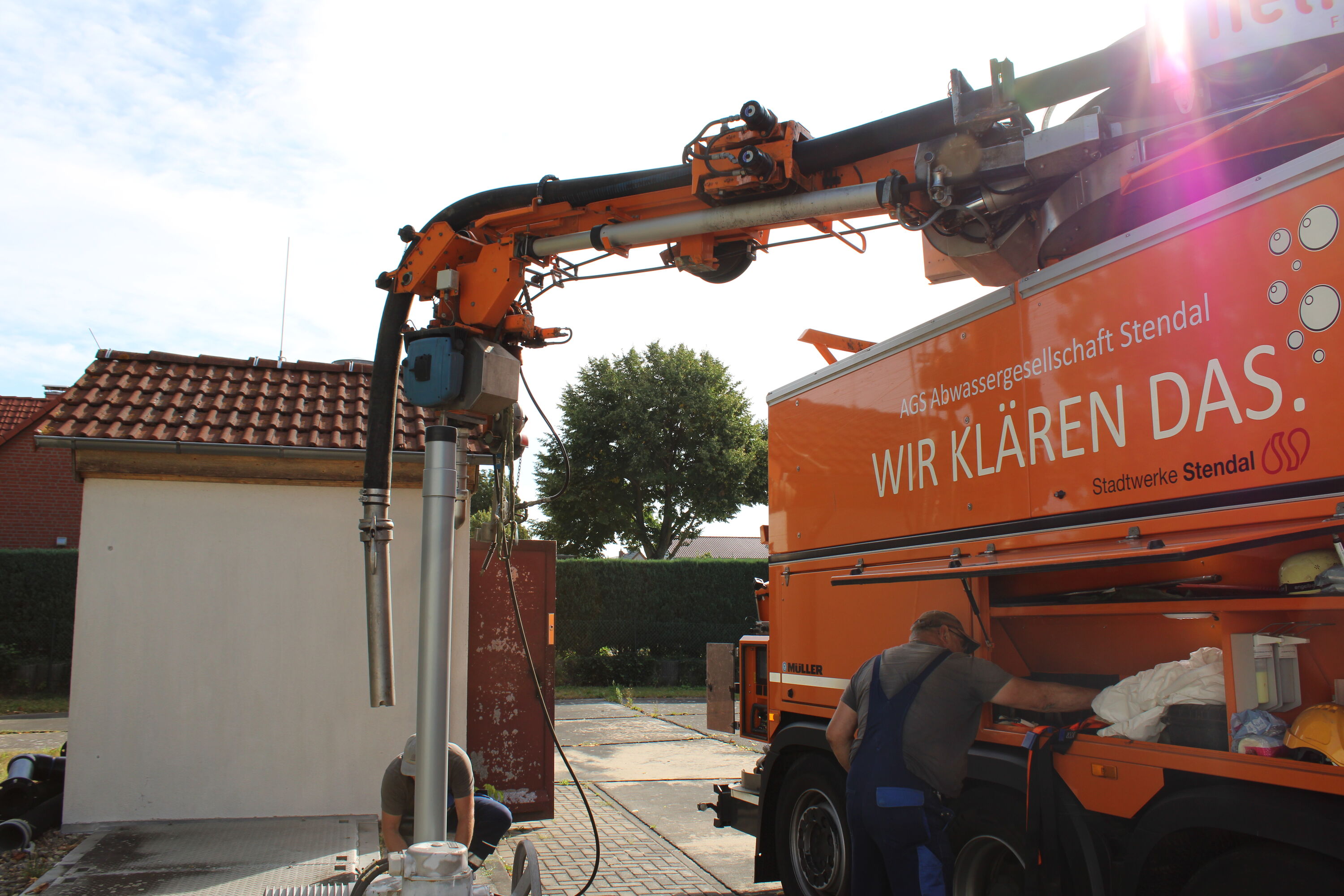 Saugspülwagen im Einsatz